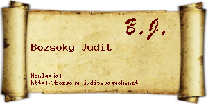 Bozsoky Judit névjegykártya